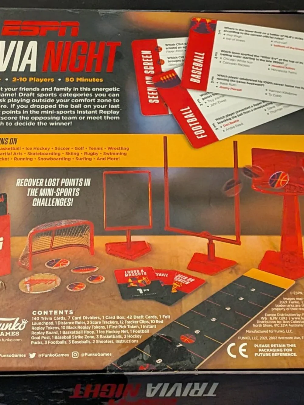 ESPN Trivia Night sports trivia board game by Funko Games. Designed for ages 10